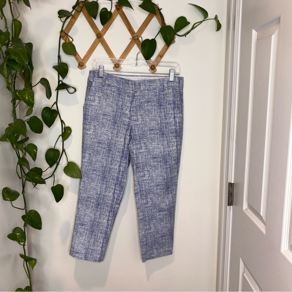 Katherine Barclay Blue Pattern Crop Preppy Trouser